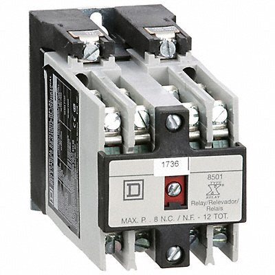 SQUARE D 8501XO80V02 H2719 NEMA Control Relay 8NO 110/120VAC 10A