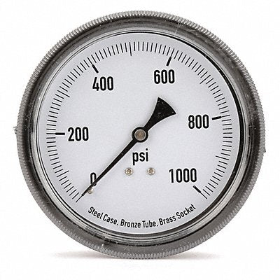 GRAINGER 4CFC1 D1381 Panel Mount Pressure Gauge U Clamp 3-1/2