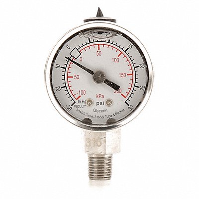 GRAINGER 4CFD9 D1355 Compound Gauge Liquid Filled 1-1/2 In