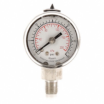 GRAINGER 4CFE1 D1355 Pressure Gauge Liquid Filled 1-1/2 In