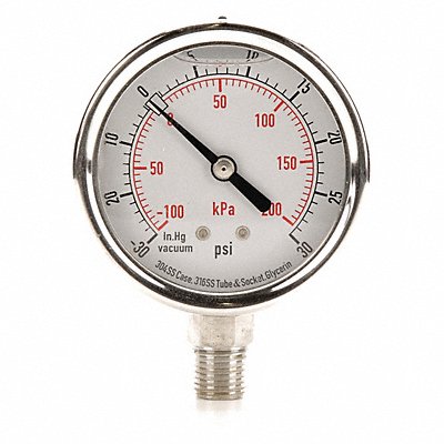 GRAINGER 4CFH1 D1364 Compound Gauge Liquid Filled 2-1/2 In