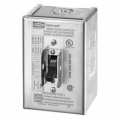 HUBBELL KELLEMS HBL1370 Switch Enclosure Toggle Switch 40 A