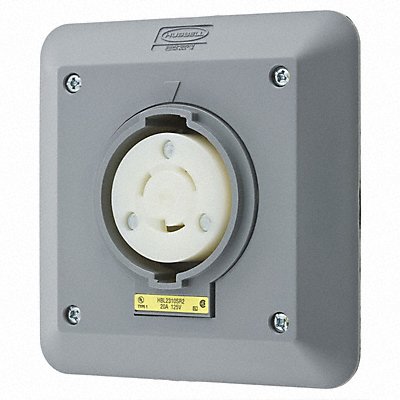 HUBBELL HBL2310SR2 Lck Recept 20 A Grey Valox L5-20R 2Gng