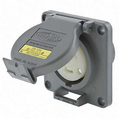 HUBBELL HBL2310SW WT Lck Recpt 20 A Grey Valox L5-20R 1Gng