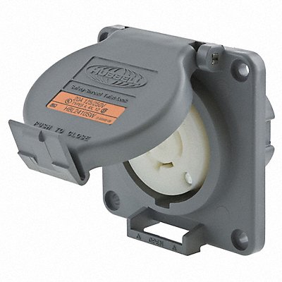 HUBBELL HBL2410SW WT Lck Recpt 20 A Gry Valox L14-20R 1Gng