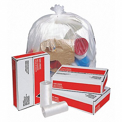 GRAINGER 4YPC4 Garbage Bags 55 gal Clear PK200