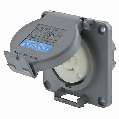 HUBBELL HBL2510SW WT Lck Recpt 20 A Gry Valox L21-20R 1Gng