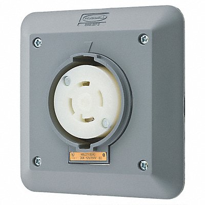HUBBELL HBL2710SR2 Lck Recept 30 A Grey Valox L14-30R 2Gng