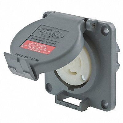 HUBBELL HBL2730SW WT Lck Recpt 30 A Gry Valox L16-30R 1Gng
