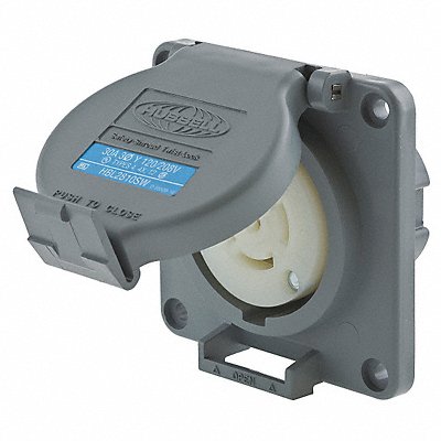 HUBBELL HBL2810SW WT Lck Recpt 30 A Gry Valox L21-30R 1Gng