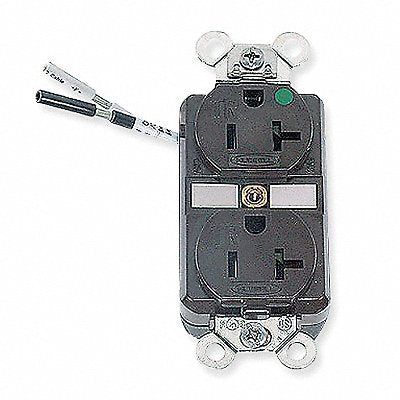 HUBBELL HBL8300SGA Receptacle Brown 20 A 2P3W Back Side 1PK