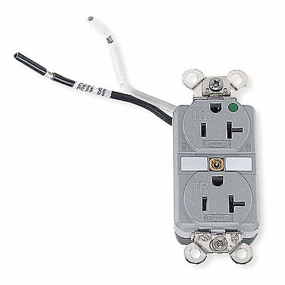 HUBBELL HBL8300SGGYA Receptacle Grey 20 A 2P3W Back Side 1PK