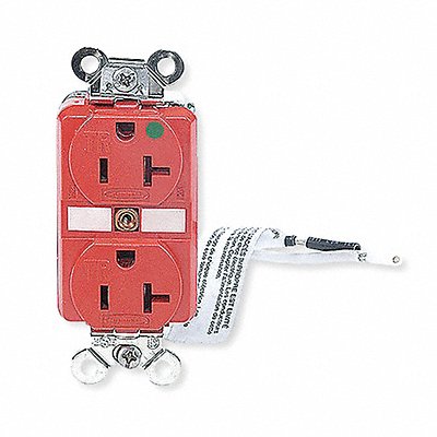 HUBBELL HBL8300SGRA Receptacle Red 20 A 2P3W Back Side 1PK