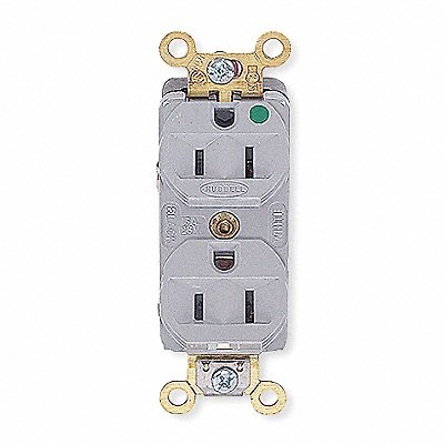 HUBBELL HBL8200HG Receptacle Duplex 15A 5-15R 125V Grey