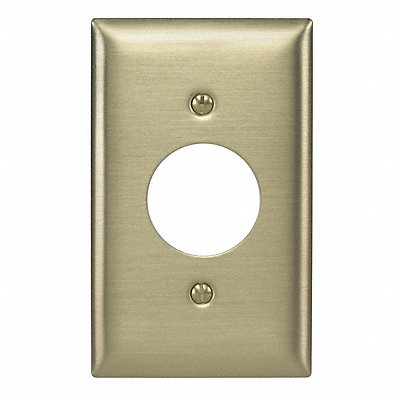 HUBBELL SB7 Sng Recept Wall Plate Stnd Brass 1Gng Brsh