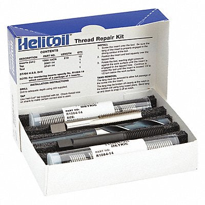 HELI-COIL 540314 Thread Repair Kit 304 SS M14x2 12 Pcs