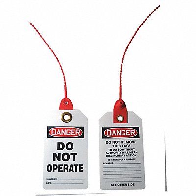 GRAINGER 4DMG1 Danger Tag 5 3/4in H 3 1/4in W PVC PK10