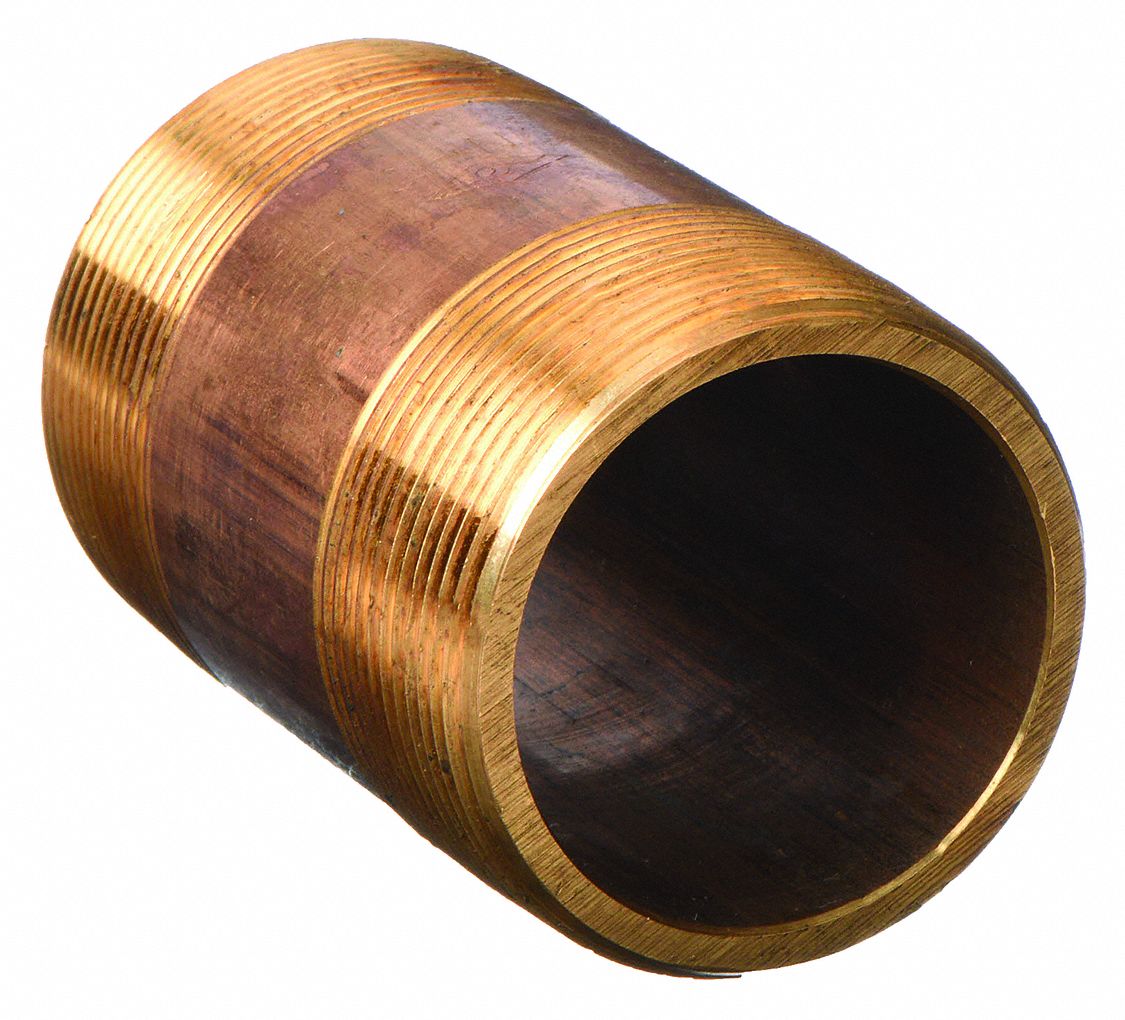 GRAINGER 460040X Nipple Red Brass 1/8 x 4 In
