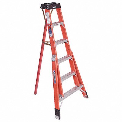 WERNER FTP6206 Tripod Stepladder FG 6 ft H 300 lb Cap.