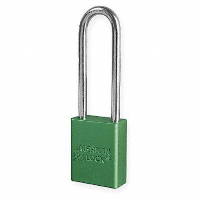 AMERICAN LOCK A1107KAGRN D8965 Lockout Padlock KA Green 1-7/8 H