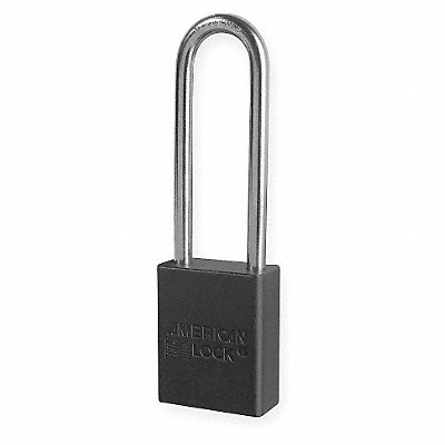 AMERICAN LOCK A1107KABLK D8965 Lockout Padlock KA Black 1-7/8 H