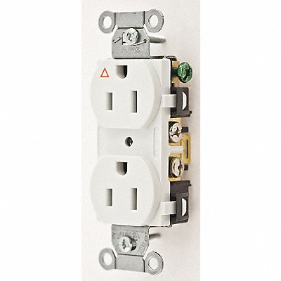 HUBBELL IG15CRWHI Receptacle White 15 A 2P3W Side 1PK