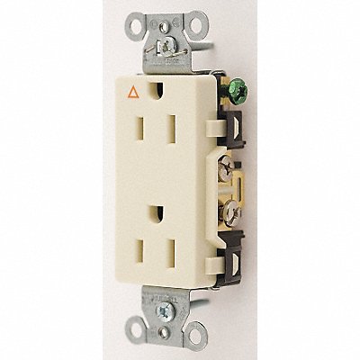 HUBBELL IG15DRI Receptacle Ivory 15 A 2P3W Back Side 1PK