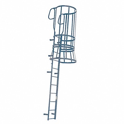 COTTERMAN M13WCC1 Fixed Ladder with Safety Cage 15 ft 8 In H