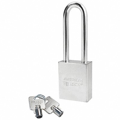 AMERICAN LOCK A7202KA Keyed Padlock 3/4 in Rectangle Silver