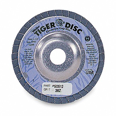 WEILER 95980 H7339 Fiber Disc 4 1/2 in Dia 7/8in Arbor