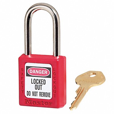 MASTER LOCK 410RED K7940 Lockout Padlock KD Red 1-3/4 H