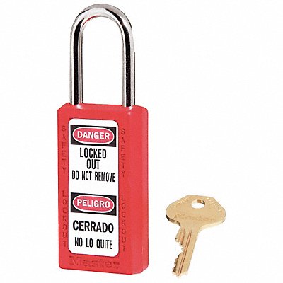 MASTER LOCK 411RED D1948 Lockout Padlock KD Red 3 H