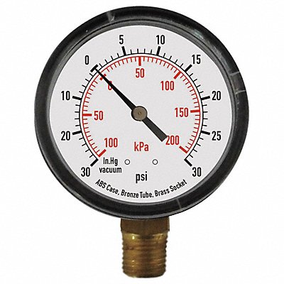 GRAINGER 4FLX4 D1348 Compound Gauge Test 3-1/2 In