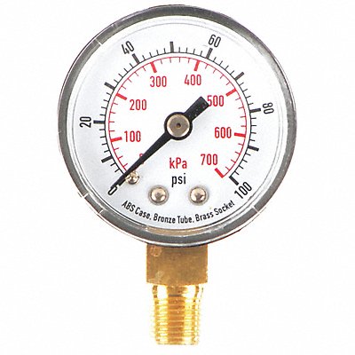 GRAINGER 4FLR2 D1334 Pressure Gauge Test 1-1/2 In