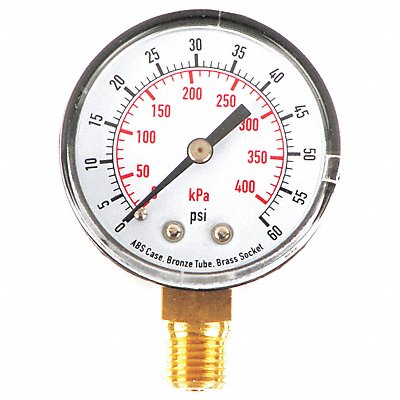 GRAINGER 4FLT9 D1338 Pressure Gauge Test 2 In