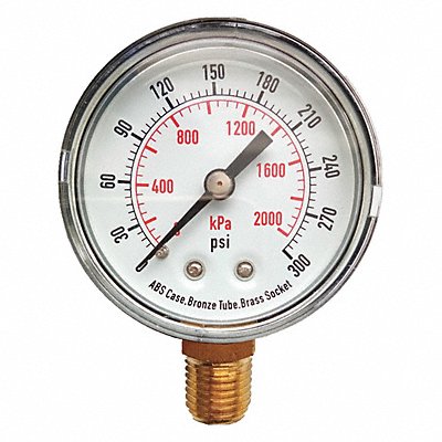 GRAINGER 4FLU4 D1338 Pressure Gauge Test 2 In