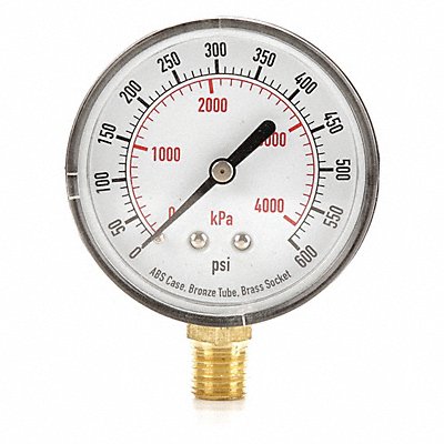 GRAINGER 4FLW5 D1343 Pressure Gauge Test 2-1/2 In