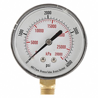 GRAINGER 4FLW9 D1343 Pressure Gauge Test 2-1/2 In