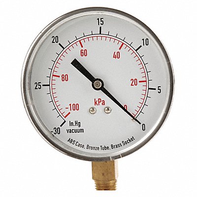 GRAINGER 4FLX3 D1348 Vacuum Gauge Test 3-1/2 In