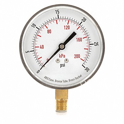 GRAINGER 4FLX6 D1348 Pressure Gauge Test 3-1/2 In