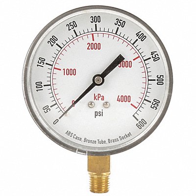 GRAINGER 4FLY4 D1348 Pressure Gauge Test 3-1/2 In
