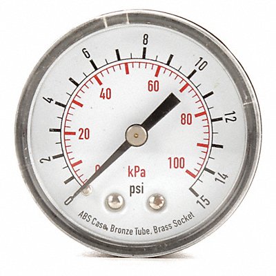 GRAINGER 4FMC3 D1339 Pressure Gauge Test 2 In