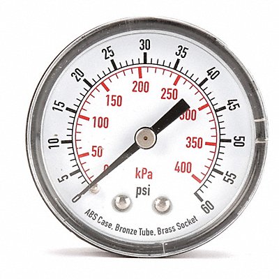 GRAINGER 4FMC5 D1339 Pressure Gauge Test 2 In