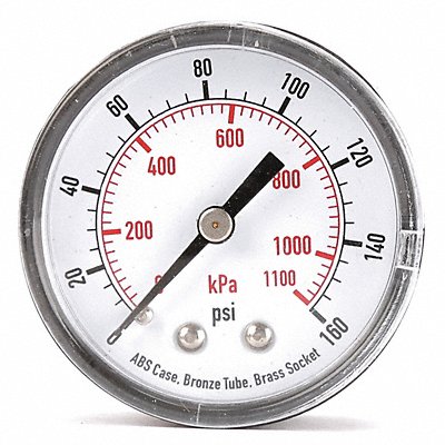 GRAINGER 4FMC7 D1339 Pressure Gauge Test 2 In
