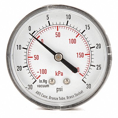 GRAINGER 4FME1 D1344 Compound Gauge Test 2-1/2 In