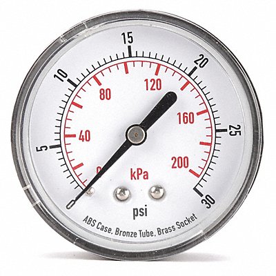 GRAINGER 4FME3 D1344 Pressure Gauge Test 2-1/2 In