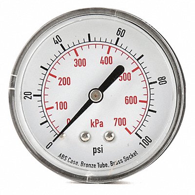 GRAINGER 4FME5 D1344 Pressure Gauge Test 2-1/2 In
