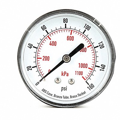 GRAINGER 4FME6 D1344 Pressure Gauge Test 2-1/2 In