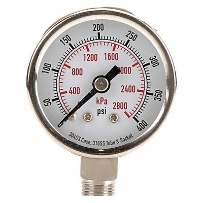 GRAINGER 4FMJ6 D1353 Pressure Gauge Test 1-1/2 In