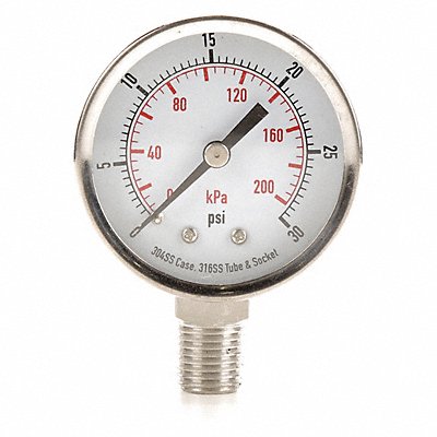 GRAINGER 4FMK5 D1357 Pressure Gauge Test 2 In